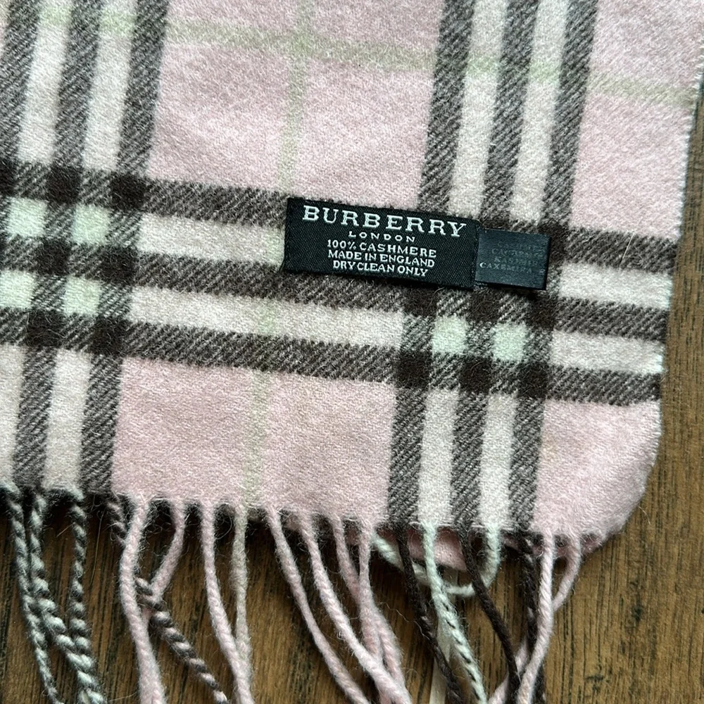 Burberry Classic Pink and Brown Check Scarf - Picture 2 of 3